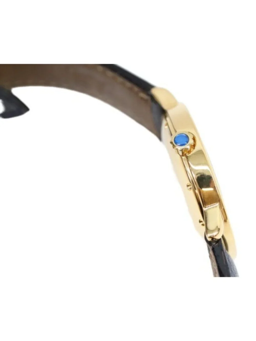 Cartier 925 Must Ronde LM Vermeil Date Ivory Roman Dial Leather Quartz